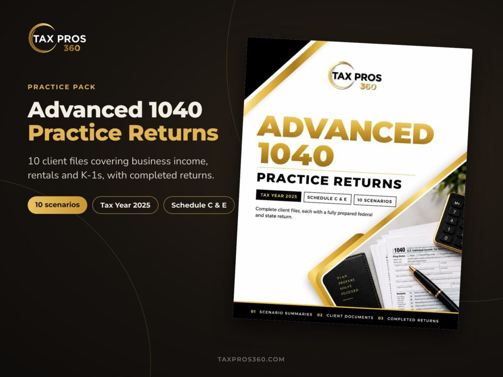 Advanced 1040 (Schedules C & E) Practice Pack — product overview