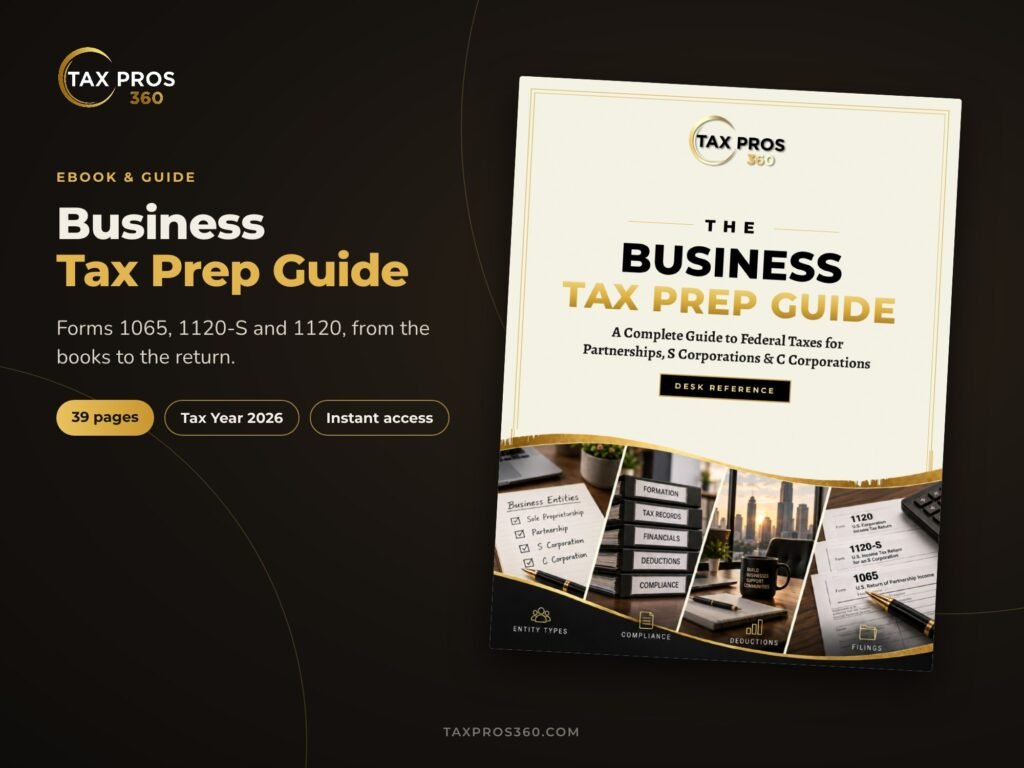 Business Tax Prep Guide 2026 — product overview