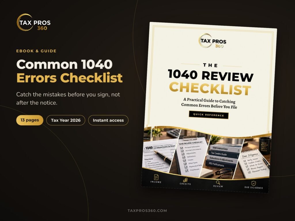 Common 1040 Errors Checklist — product overview