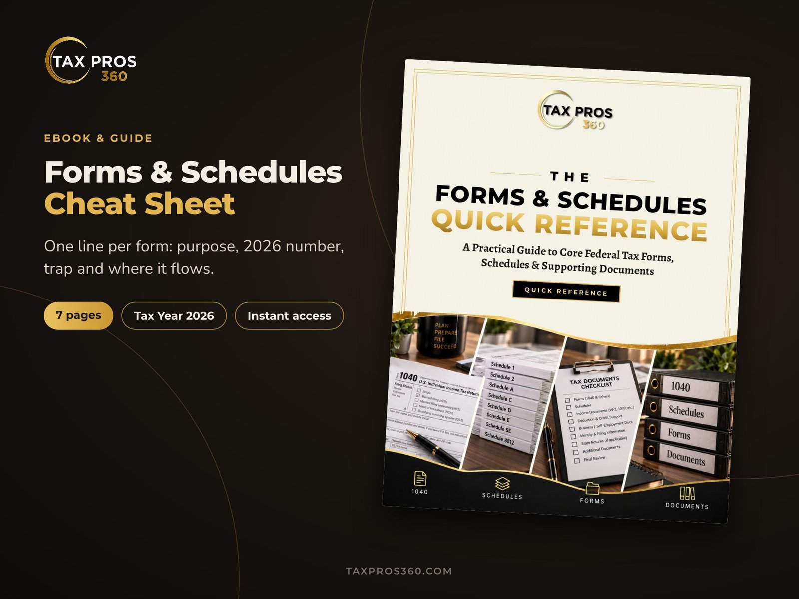 Forms and Schedules Cheat Sheet 2026 cover