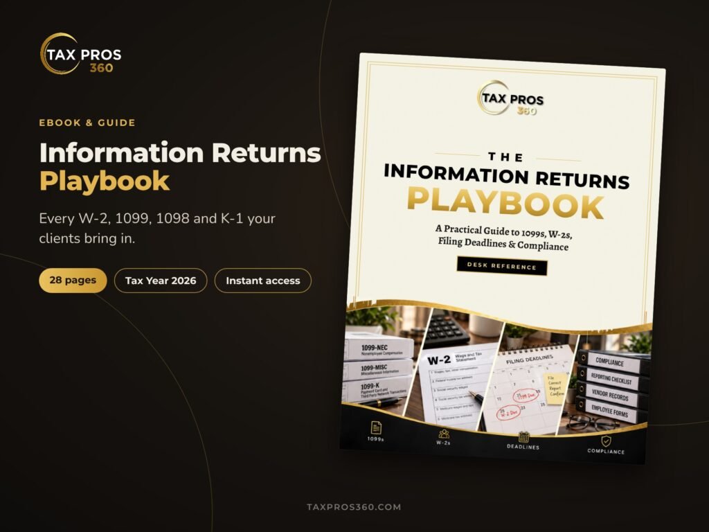 Information Returns Playbook 2026 — product overview